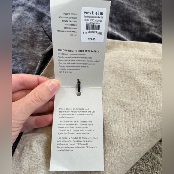 West Elm Velvet Pillow Covers (2) - Picture 2 of 3